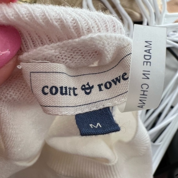 Court & Rowe Bonjour Sweater White Embroidered Crewneck Women’s Medium Nordstrom - Picture 6 of 7